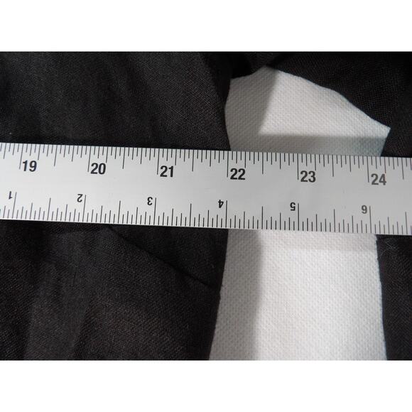 Talbots Irish Linen Blouse 12W Black Button Up Beach Lagenlook Coastal Casual - Picture 8 of 9